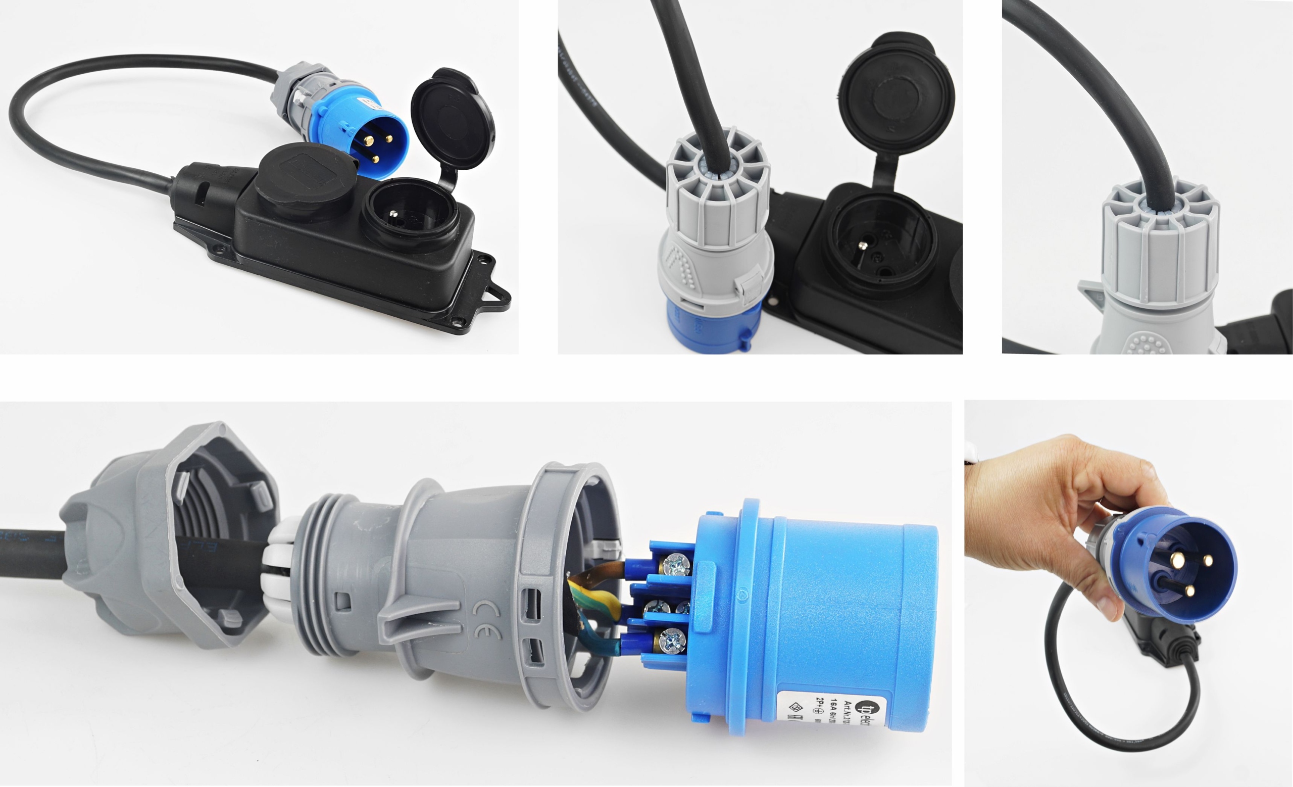 ADAPTER REDUKCJA CAMPING 16A DWÓJNIK 230V 0,5M Marka Adelid