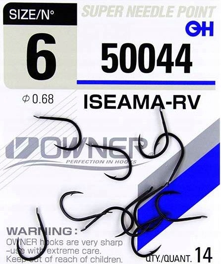 Haczyki Owner Iseama 50044 Rozmiar 1/0 Czarne