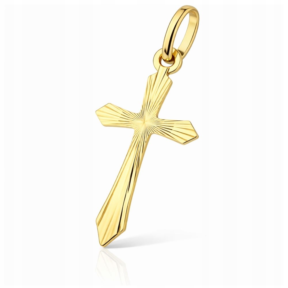 Zlatý Křížek 585 Diamantový Na Řetízek Gravírování Suvenýr Na Křtiny