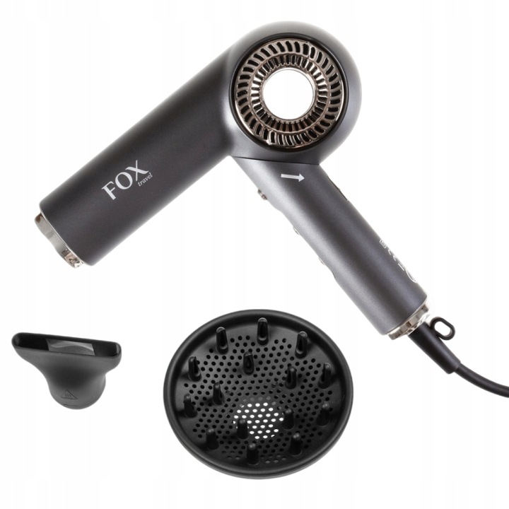 Suszarka do włosów Fox Travel 1800W składana z jonizacją, turystyczna