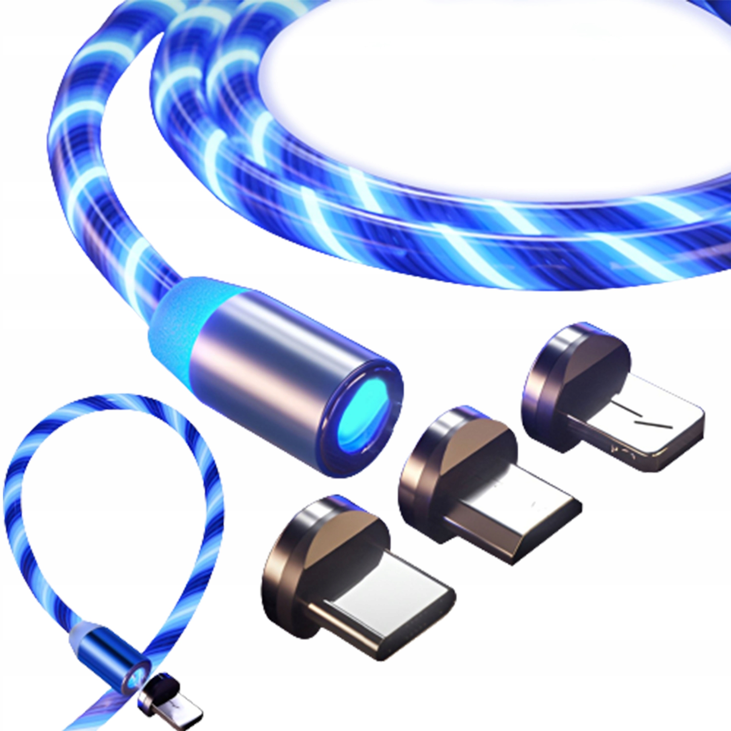 

Kabel Magnetyczny 3w1 Do Iphone Micro Usb Typ-c 1m