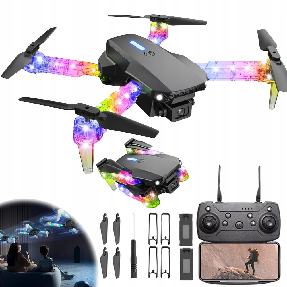 Dron Z Podwójną Kamerą Wifi Zawis 100M Latanie Nocą Walizka