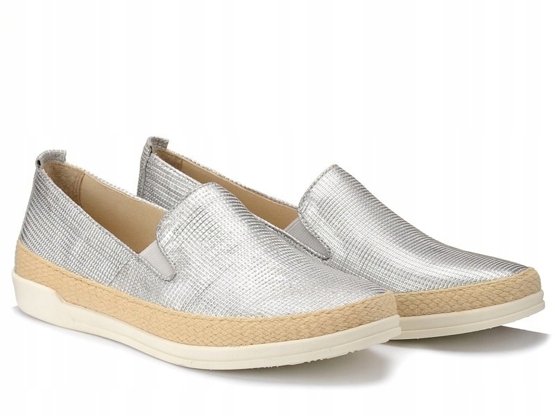 ESPADRYLE CAPRICE 9-24201-20 SREBRNY SLIP-ON 40,5 Rozmiar 40,5