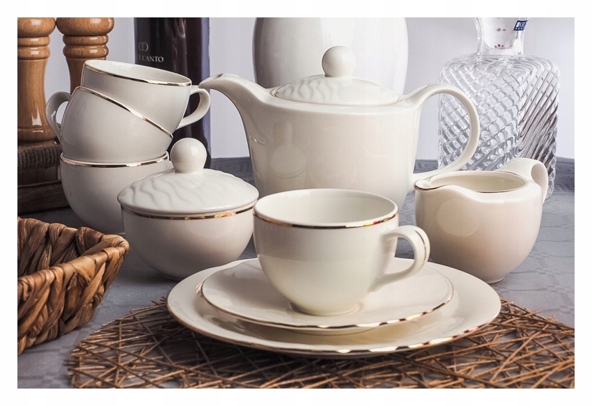 Karolina Aloha Ecru Servis Na Kávu Porcelán 12 Osob 39 Prvků