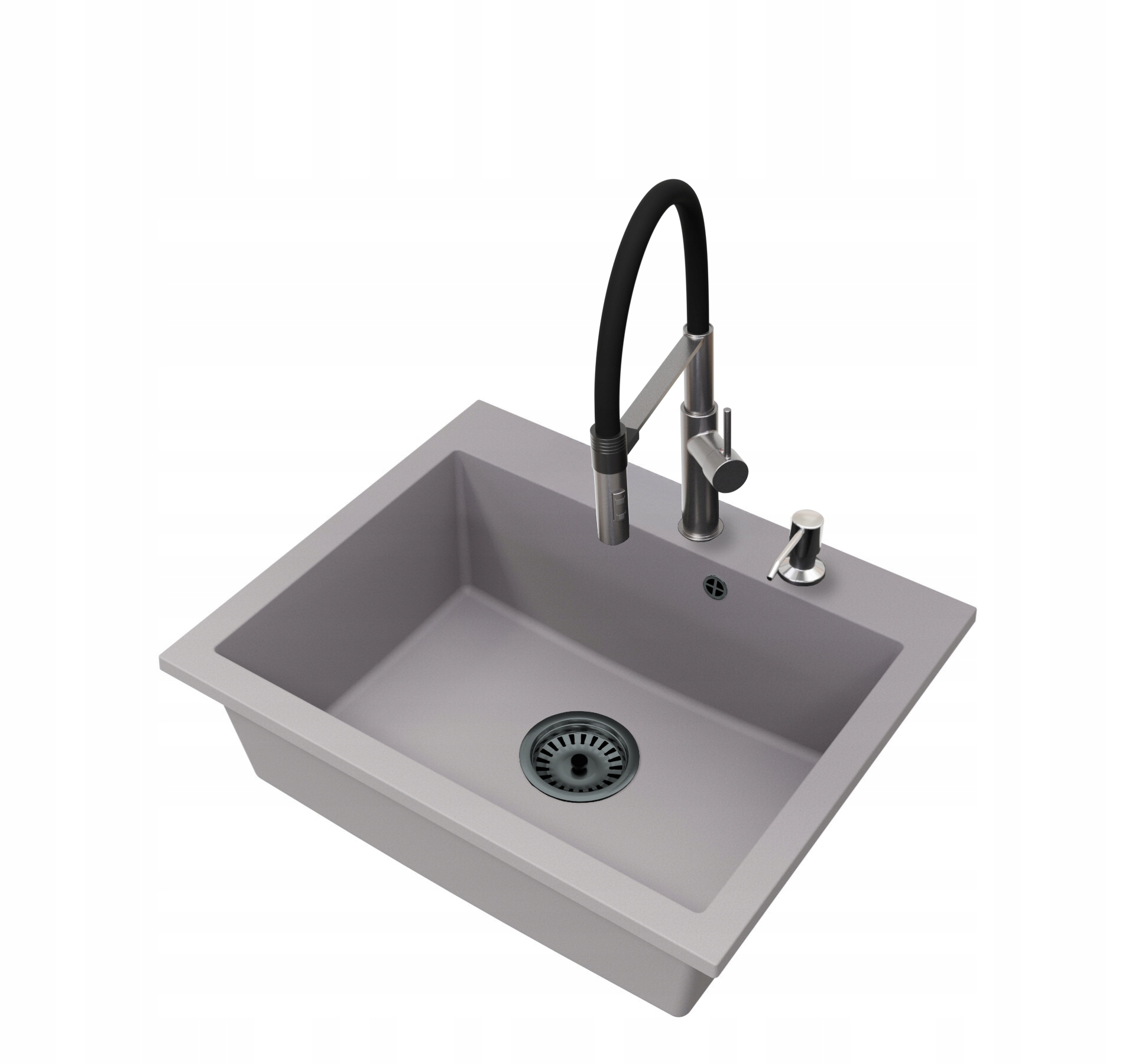 Jednokomorový dřez Brado Elite 60 Baterie Vento New Dávkovač Sifon