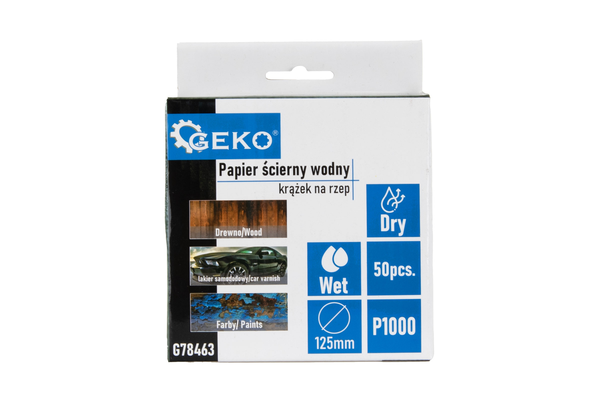 Papier Ścierny Wodny Krążek Na Rzep 125mm P1000 1szt. Geko G78463