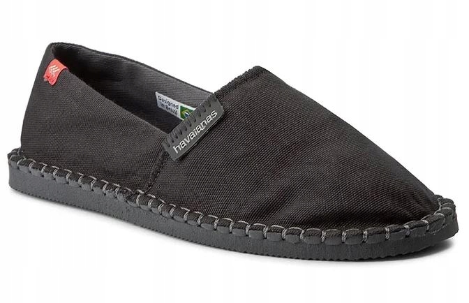 HAVAIANAS ESPADRYLE CZARNE Z LOGO WSUWANE 42 ŻKA