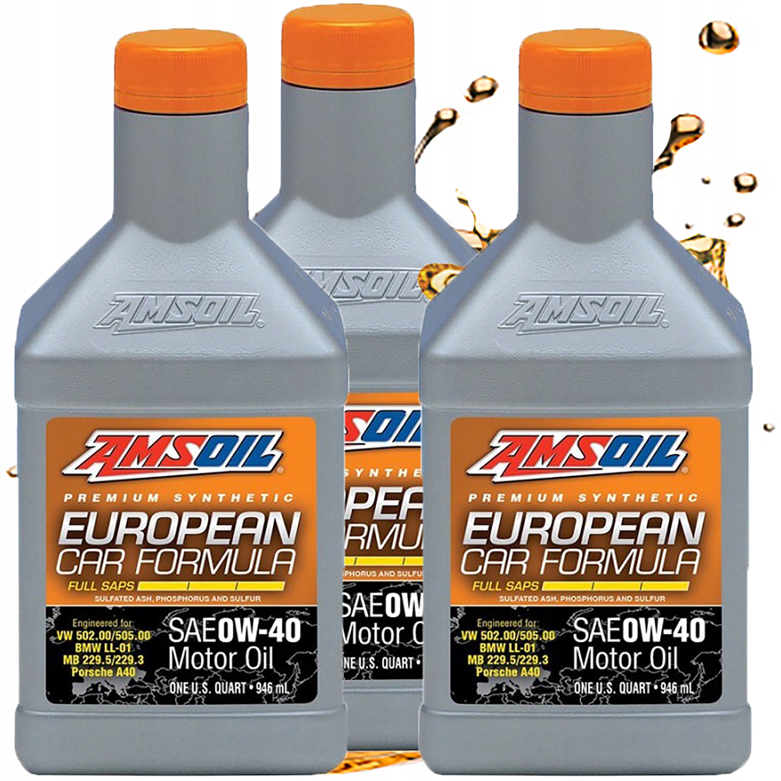 Syntetický Motorový Olej Amsoil 0V40 European Motor Oil Full Sap Efo 2,85