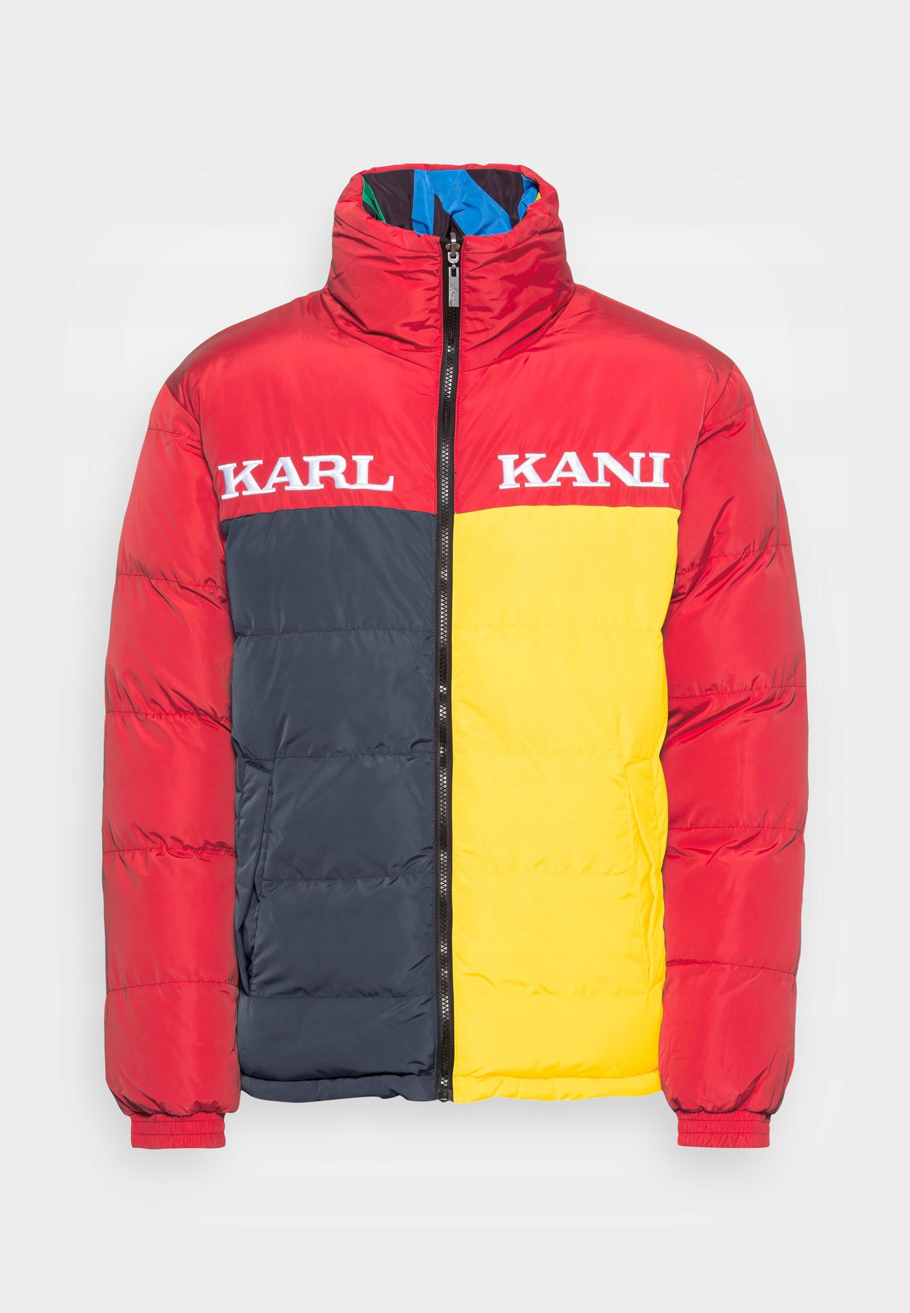 Karl Kani Unisex Retro Obojstranná Zimní Bunda Block Puffer Červená Zimní bunda