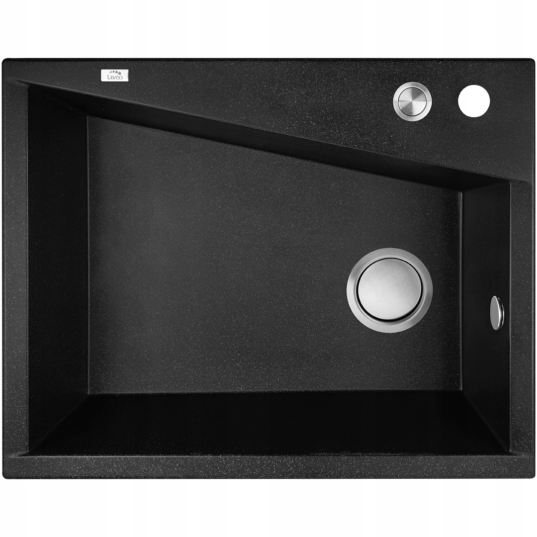 Laveo Grenada 1-komorový granitový dřez černý 480 x 600 mm