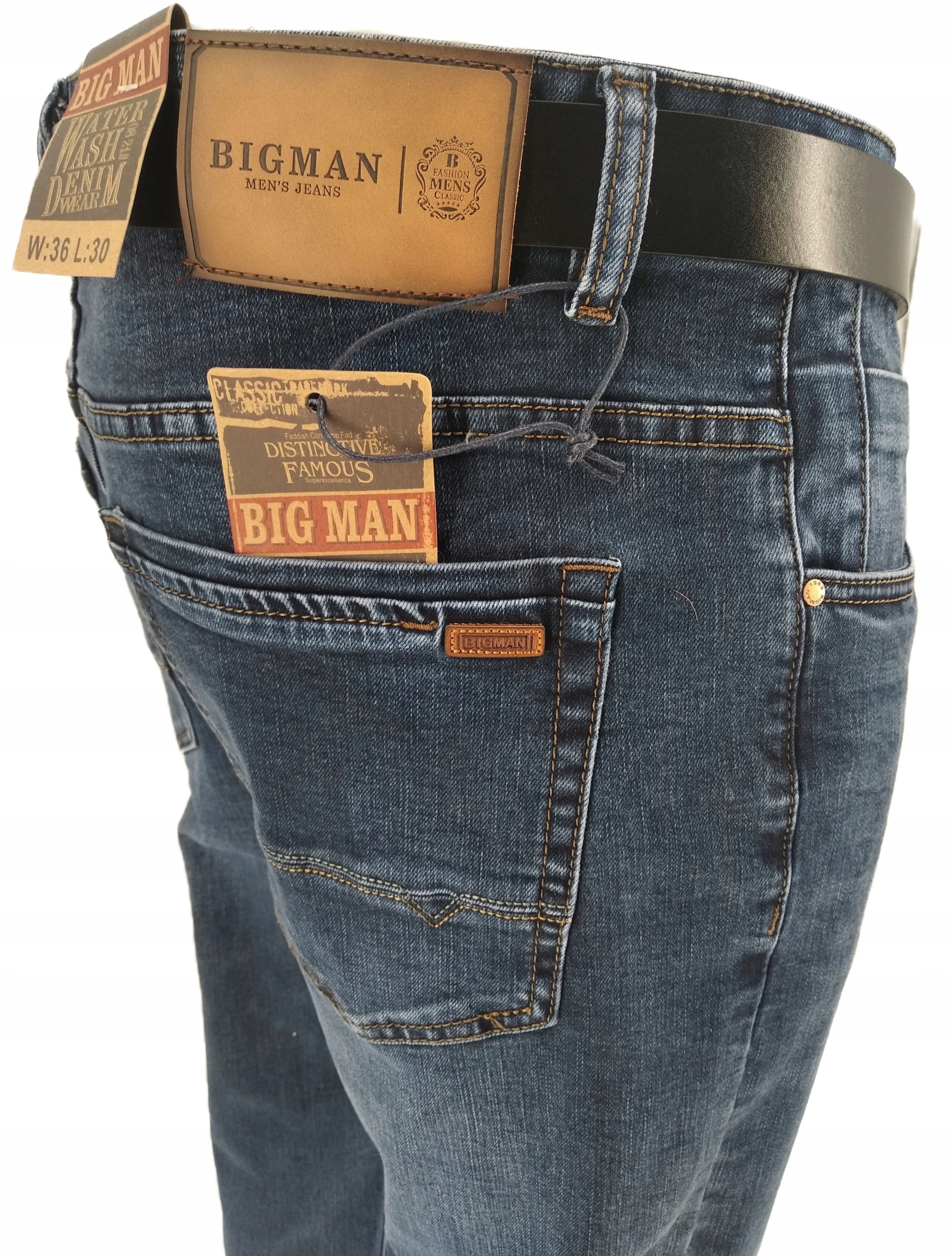 

Spodnie Męskie Jeansowe Bm W36 L30 Pas: 98-100 CM