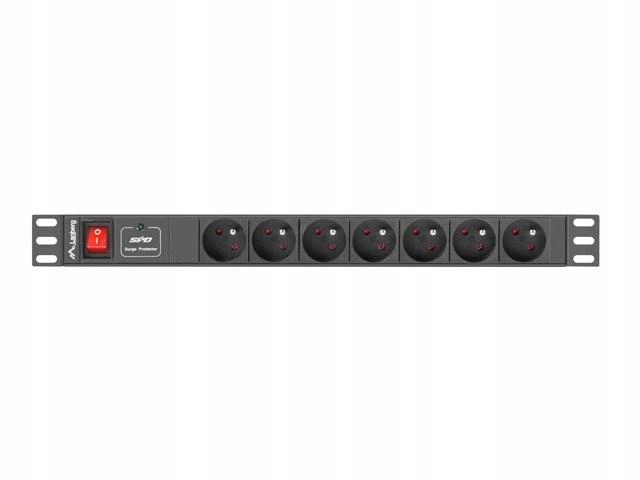 Listwa Rack Lanberg PDU-07E-0200-IEC-BK 7 x Ute 10 A 2m kolor czarny