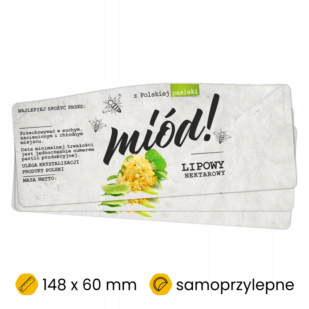 

Etykiety / naklejki na miód lipowy 100szt.
