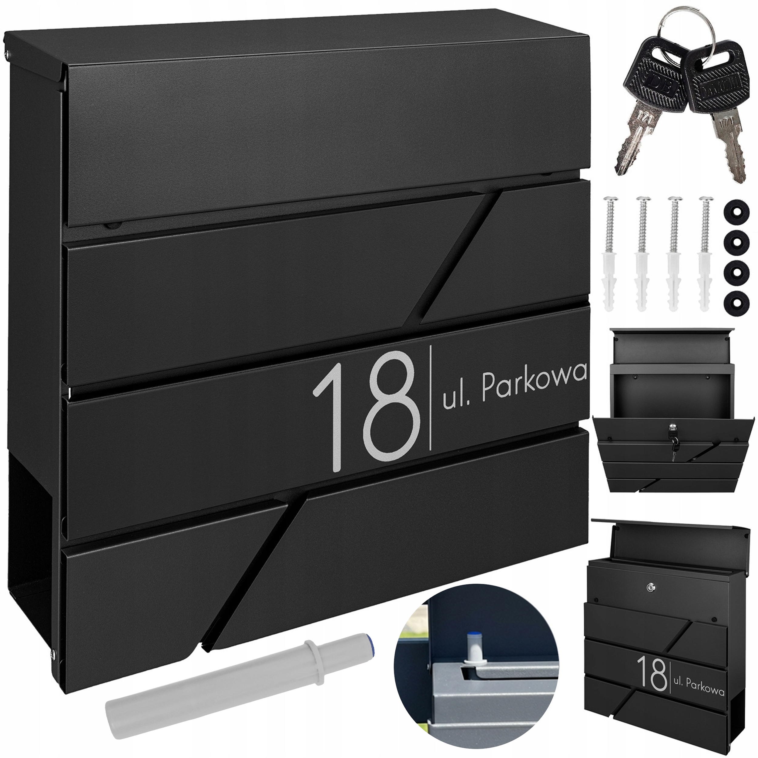 Moderní Poštovní Schránka Černá Vzor