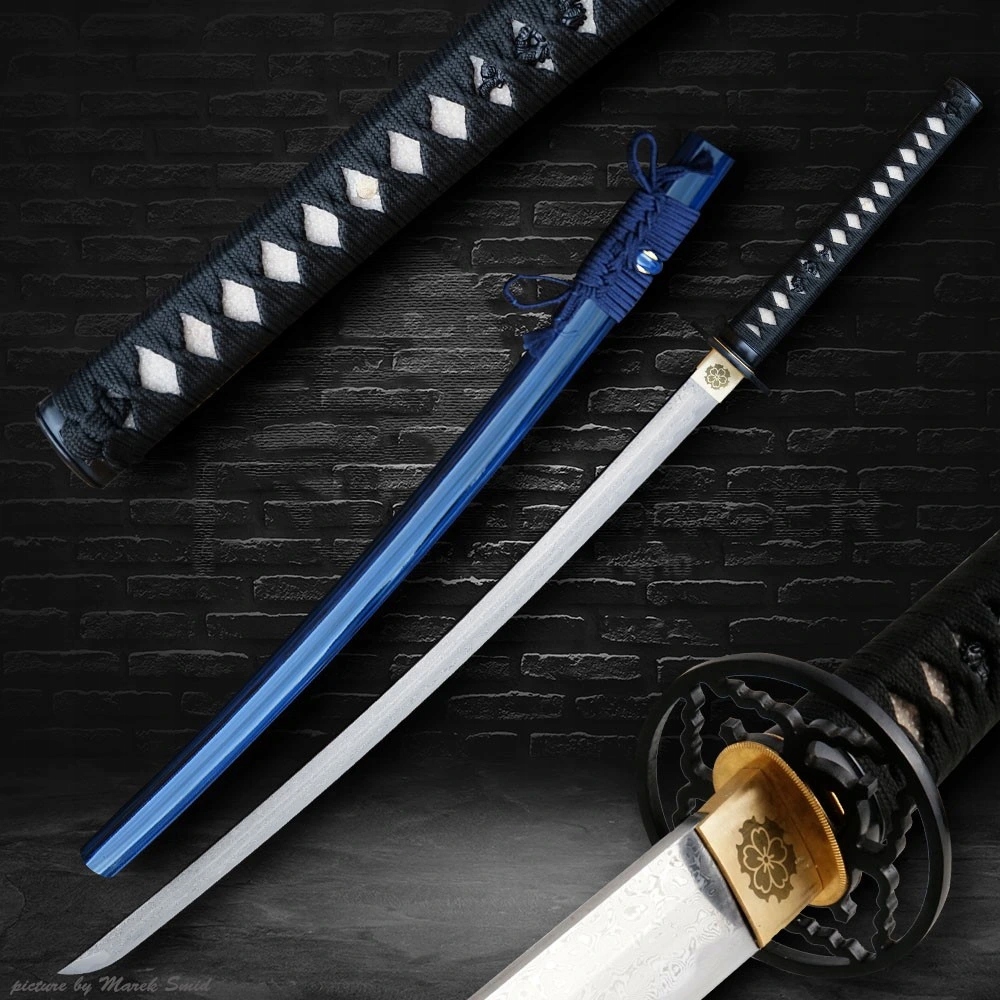 katana Hanazuke 2,30 Shaku,ocel Aisi 1075, leštěná imitace hamonu, Yokote
