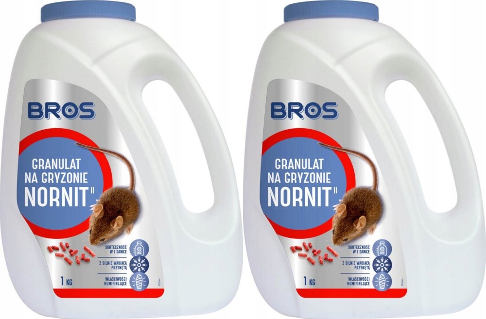 

Trutka środek na gryzonie krety Bros Nornit 1kg x2