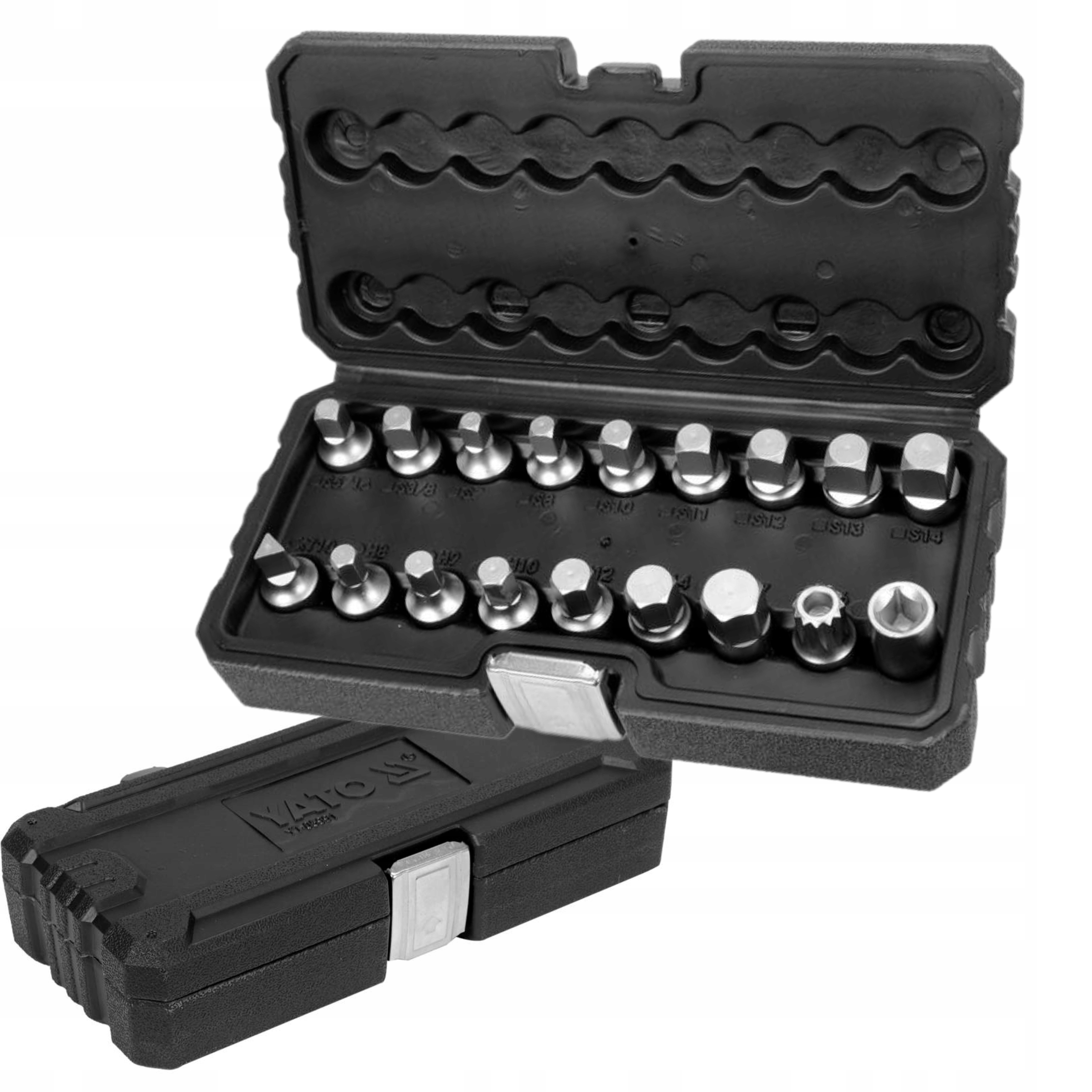 YATO KLUCZE NASADKI DO KORKÓW OLEJU 18 SZTUK 3/8" ZESTAW WALIZKA YT-05991