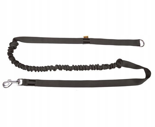 Levně Dingo Vodítko na běhání – páska s tlumičem 170 cm s rukojetí, černá