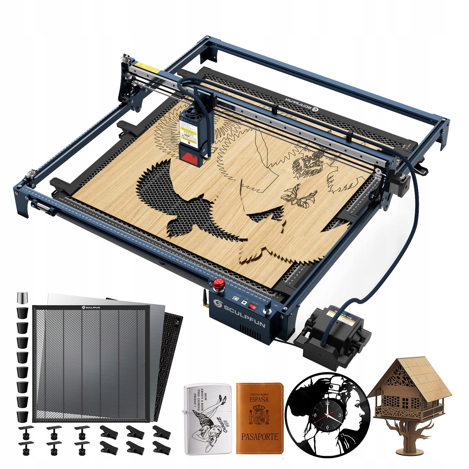 Laserový gravírovací stroj Sculpfun S30 Ultra 33W s voštinovým panelem