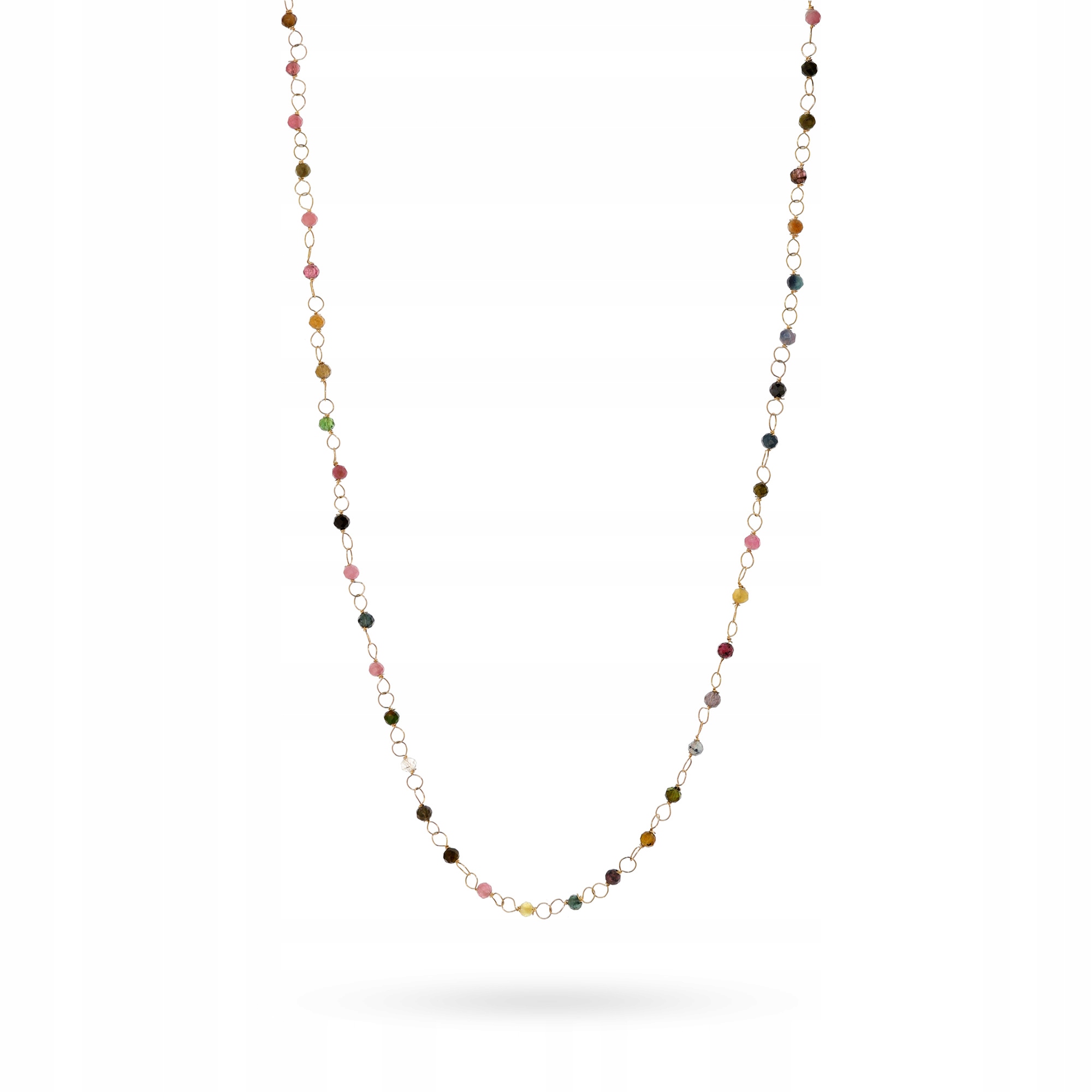 Zlatý Náhrdelník Řetízek Dámský pr. 585 14k Barevné Korálky