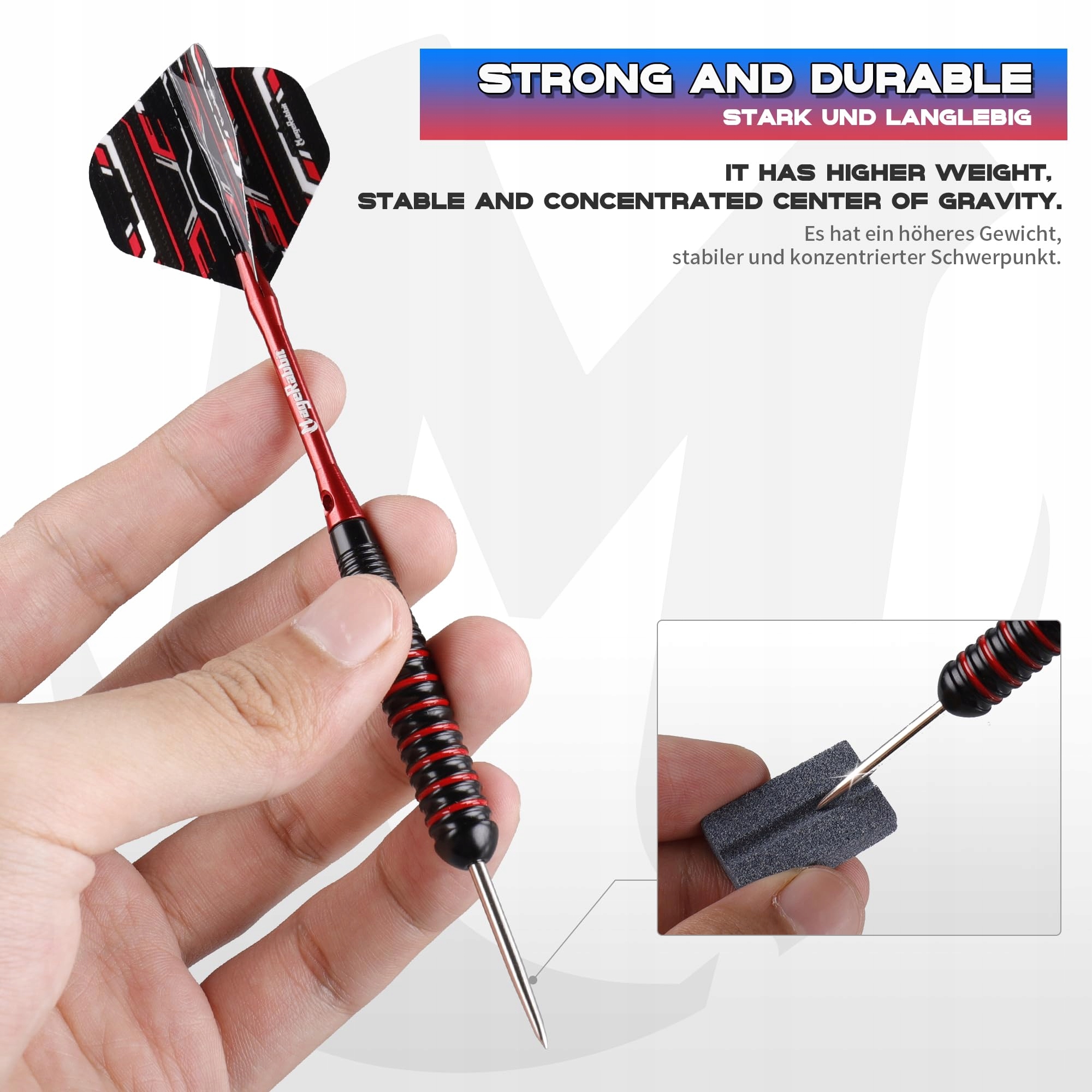 MAGERABBIT Zestaw Rzutki Stalowe 20g 12 Sztuk Aluminiowe Trzonki — miniatura 5