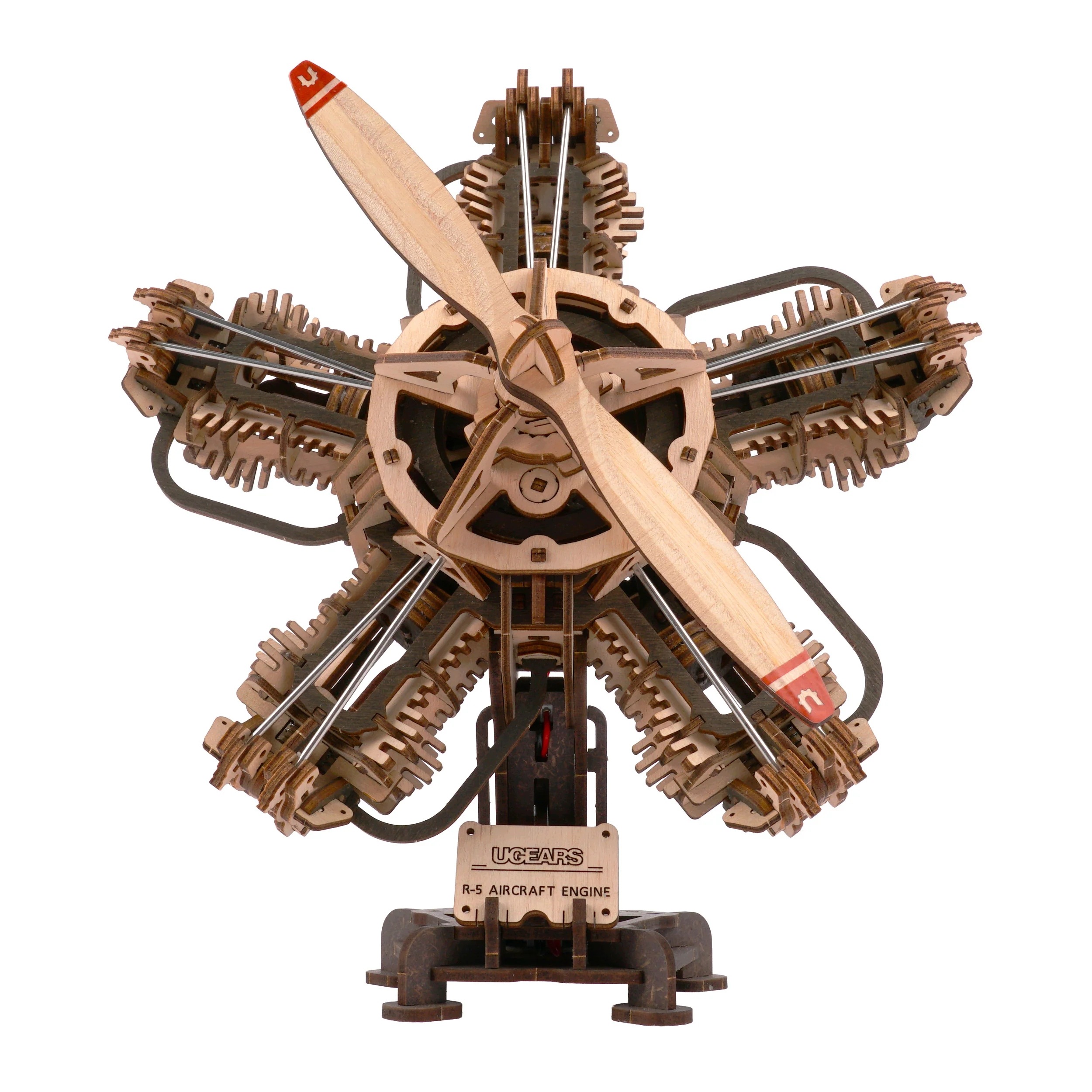 Ugears Silnik lotniczy R-5 drewniany mechaniczny model 3D do składania