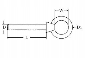 UCHO POKŁADOWE NIERDZEWNE ŚRUBA OCZKOWA M12X120 Model KAT01245