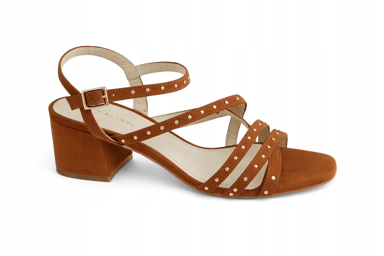 Cosmoparis Hnědé Sandály Na Podpatku S Cvočky 37 3DA