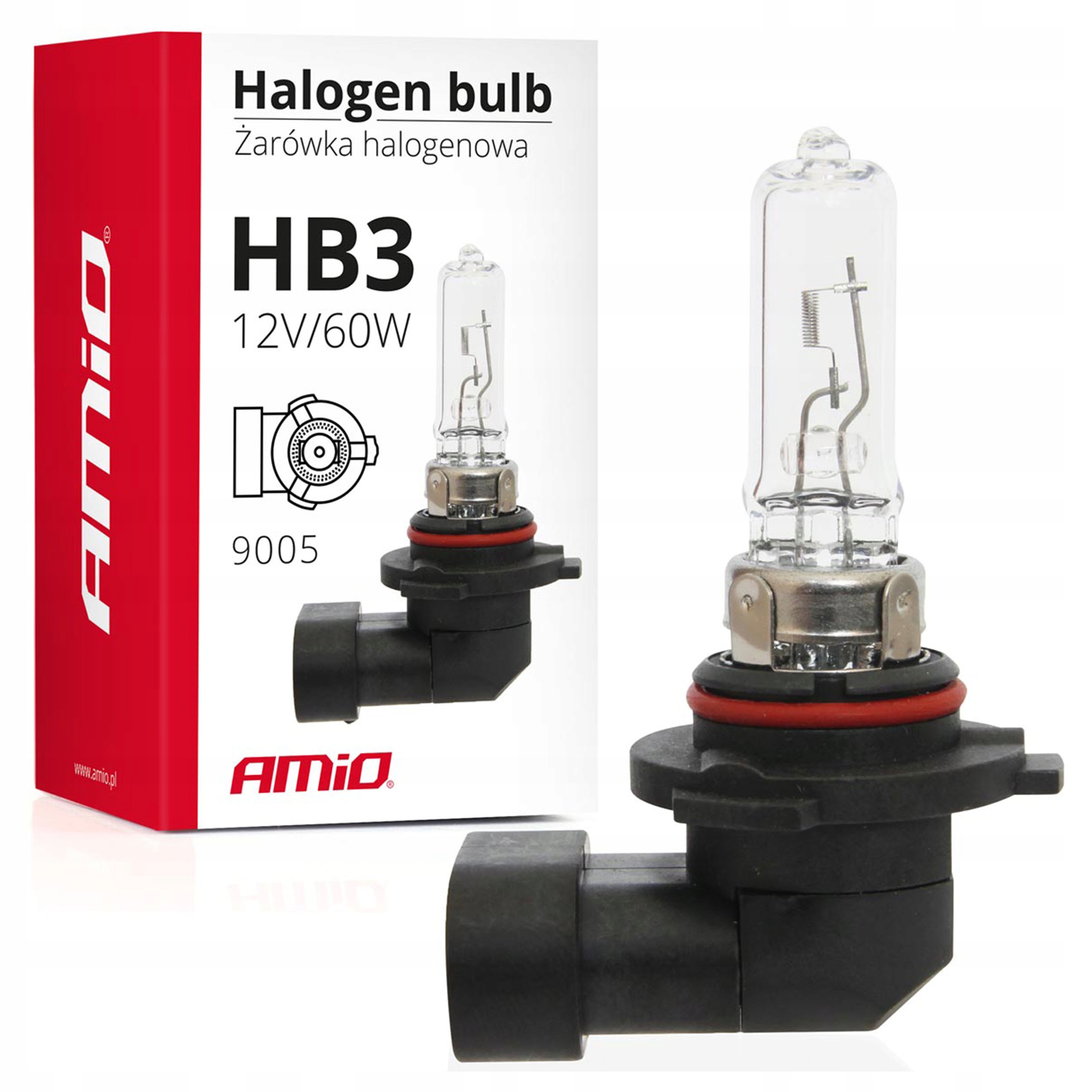Żarówka halogenowa HB3 12V 65W filtr Uv Amio 01479