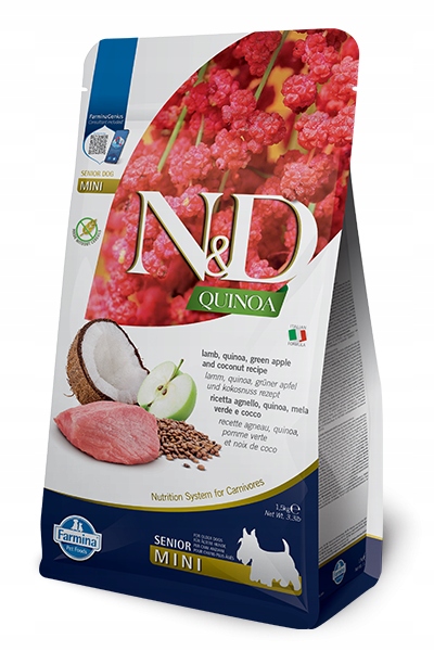 N&d Farmina Quinoa krmivo pro psa Senior plemene mini jehněčí jablko 5kg