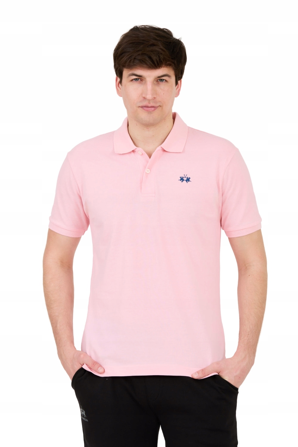 La Martina Růžová polokošile s malým logem M