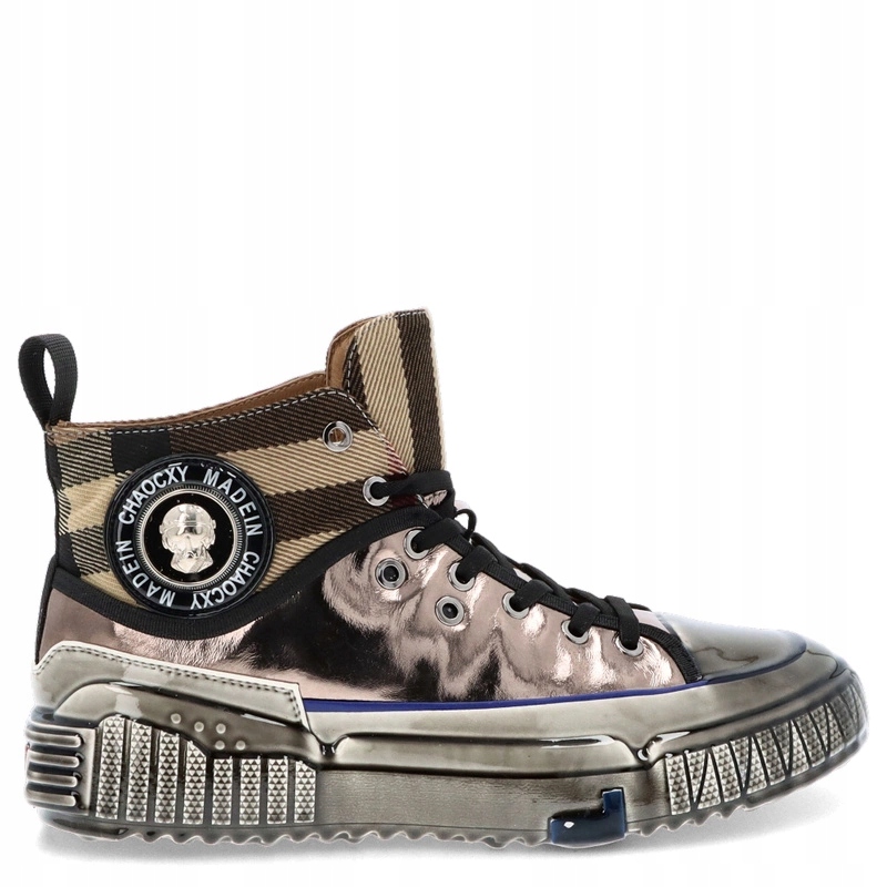 Kožené vysoké pánské tenisky John Doubare CC2883 Metalické 43
