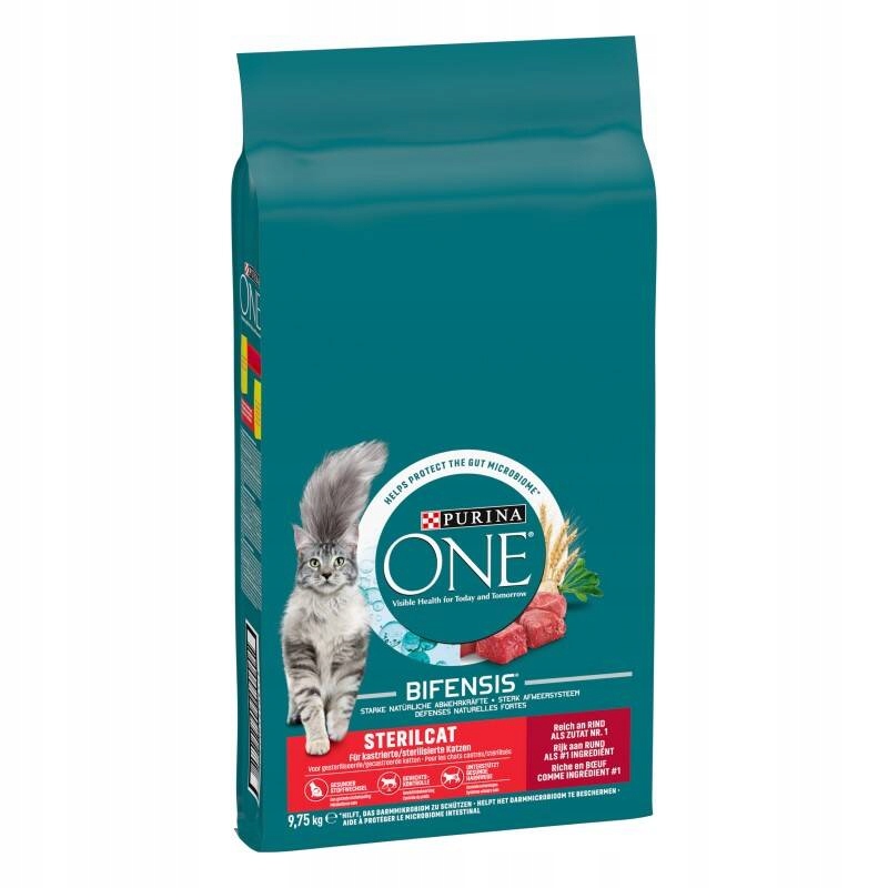 Levně Purina One Sterilcat Beef&Wheat Suché Krmivo Pro Kočky 9,75 kg Hovězí maso