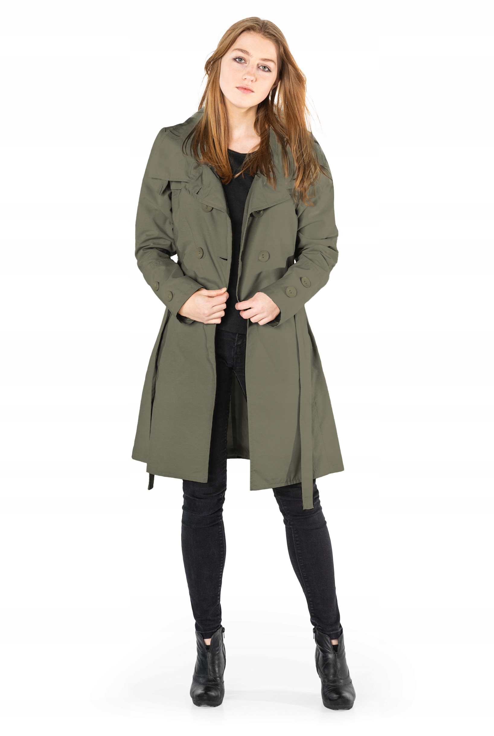 Elegantní Dlouhý dámský kabát Trencz 16P-1 r 36