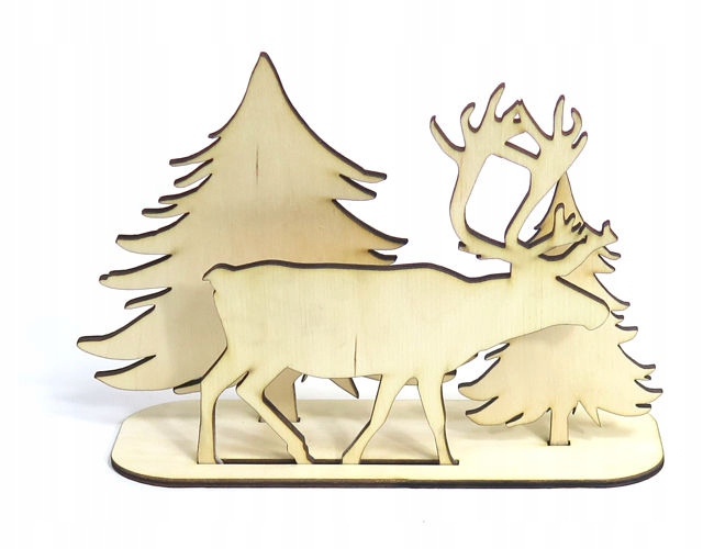 ŚWIĘTA OZDOBA DEKORACJA JELEŃ 2x CHOINKA 3D MC42 Marka Scrapdesing