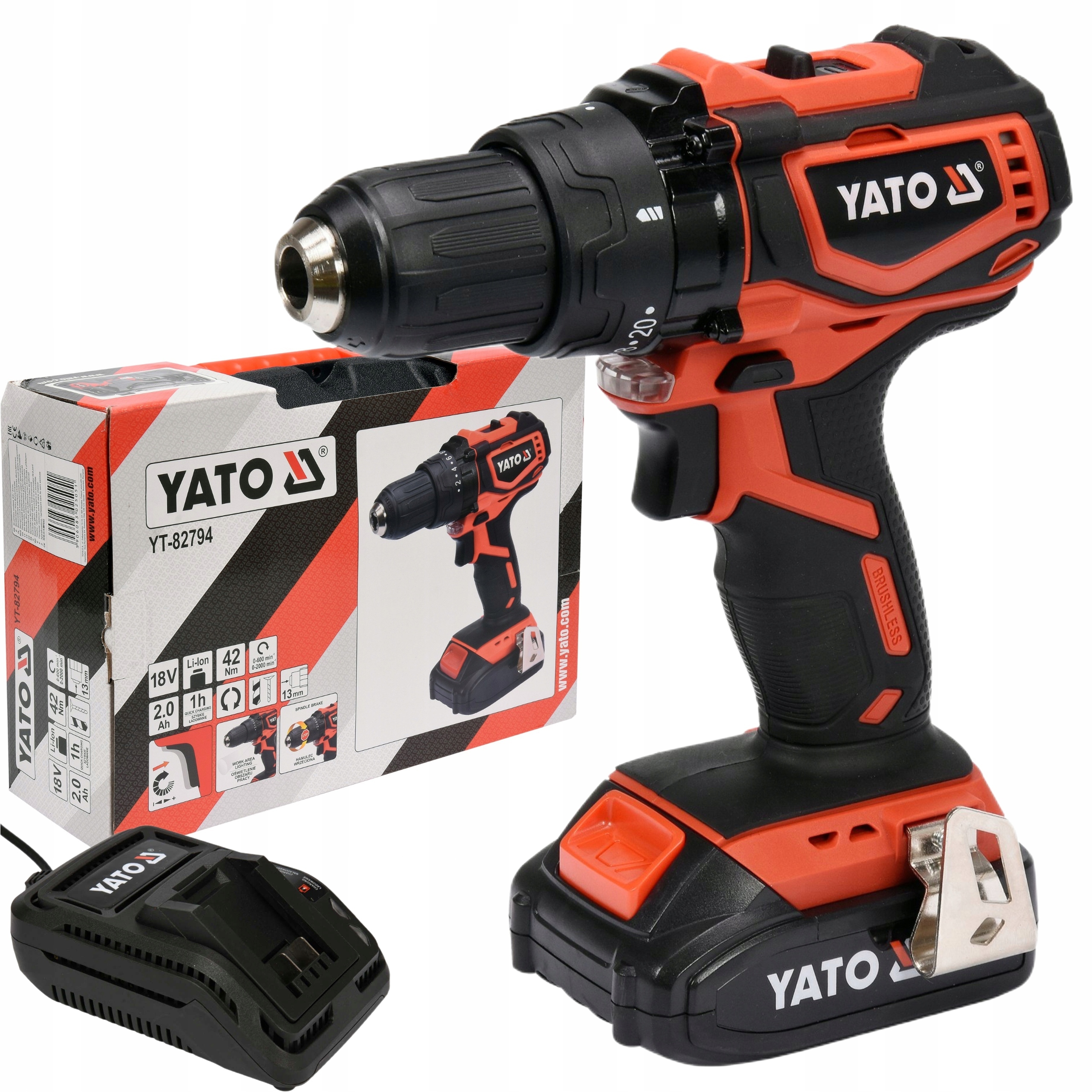 Bezuhlíkový Aku Šroubovák Yato 18V 2.0Ah YT-82794