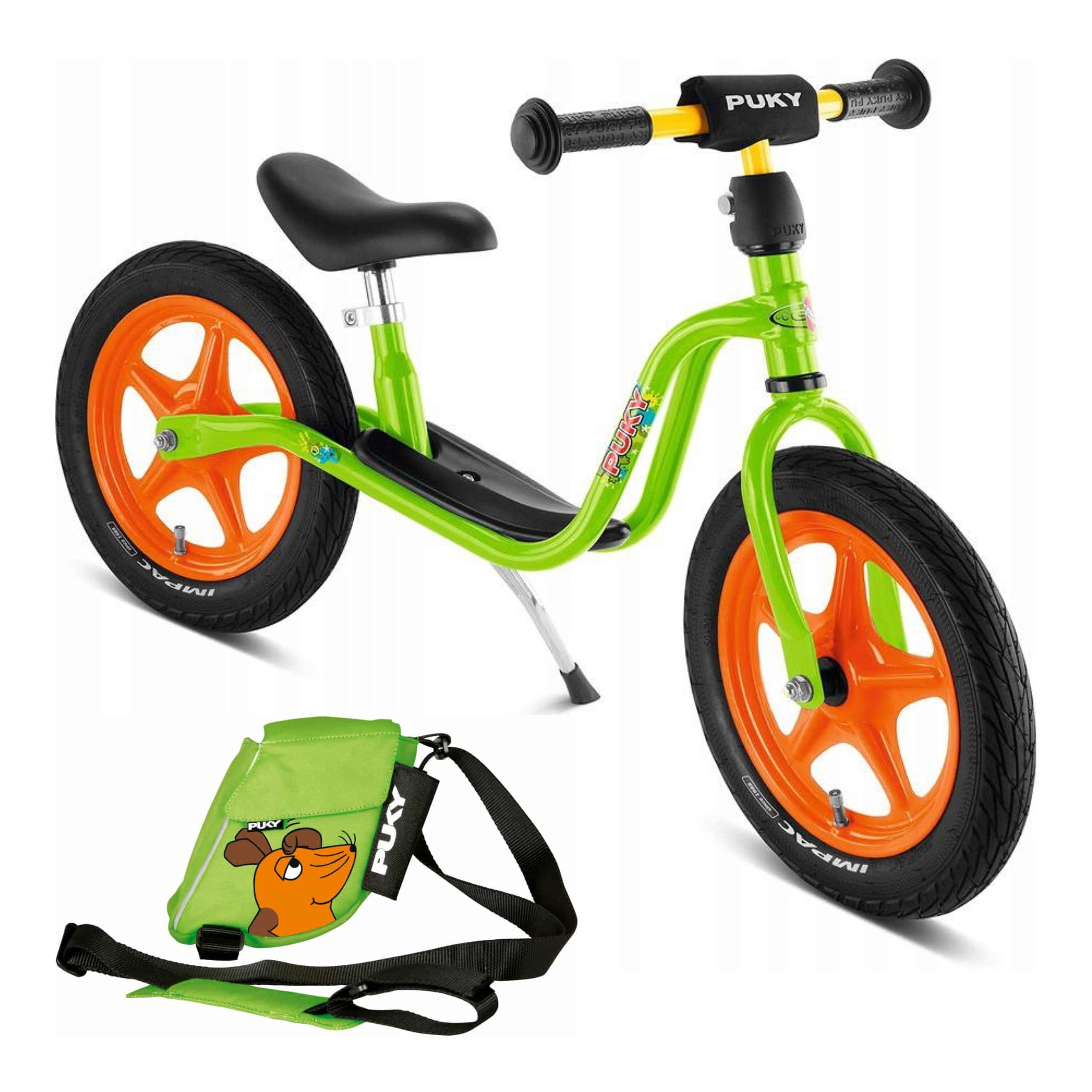 Rowerek biegowy Puky Lr 1L zielony 4009 pompowane koła torba dla dzieci