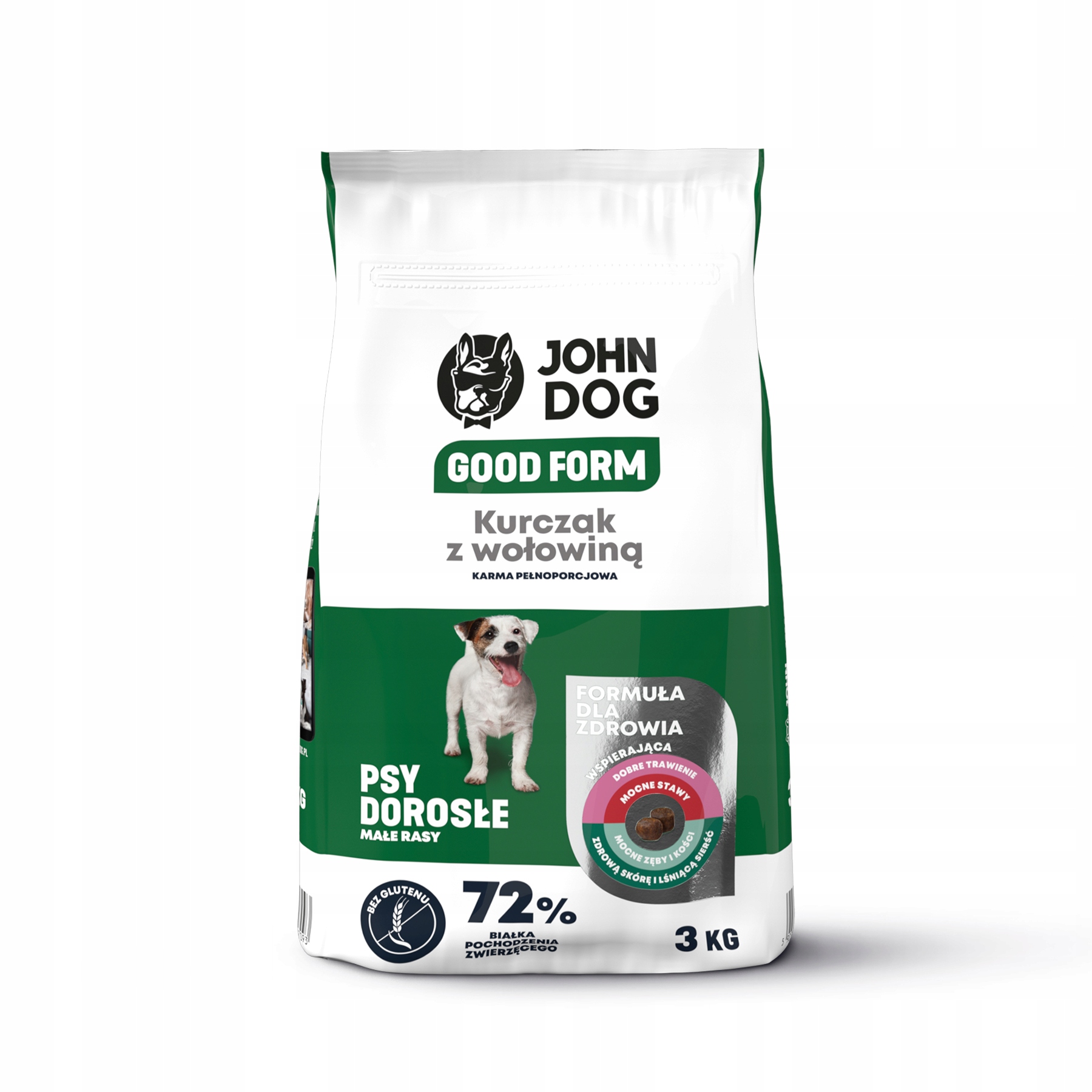 John Dog Good Form Malé Plemena kuře s hovězím masem Krmivo pro psy 3kg