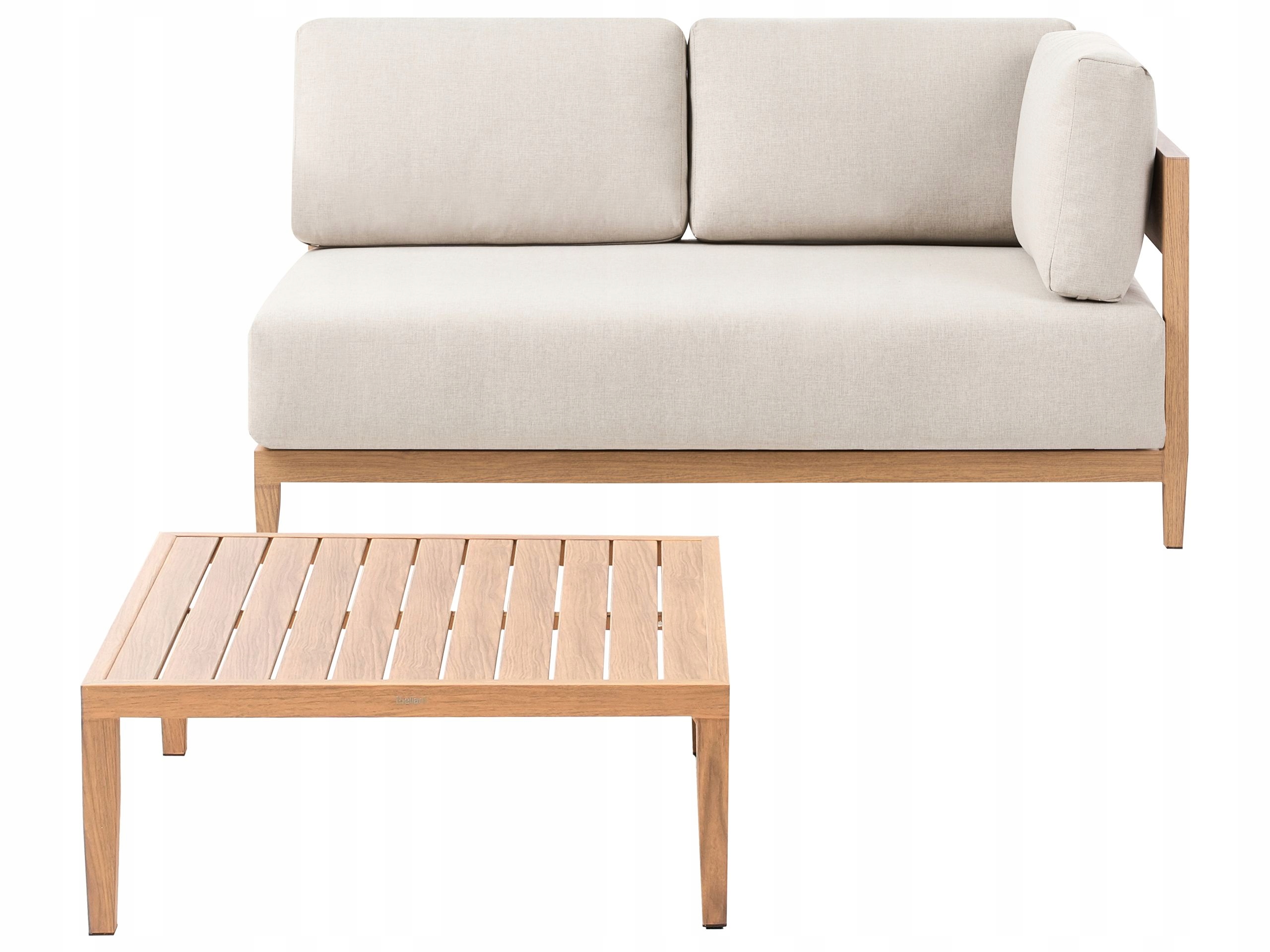 Sofa trzyosobowa aluminium jasna z poduszkami