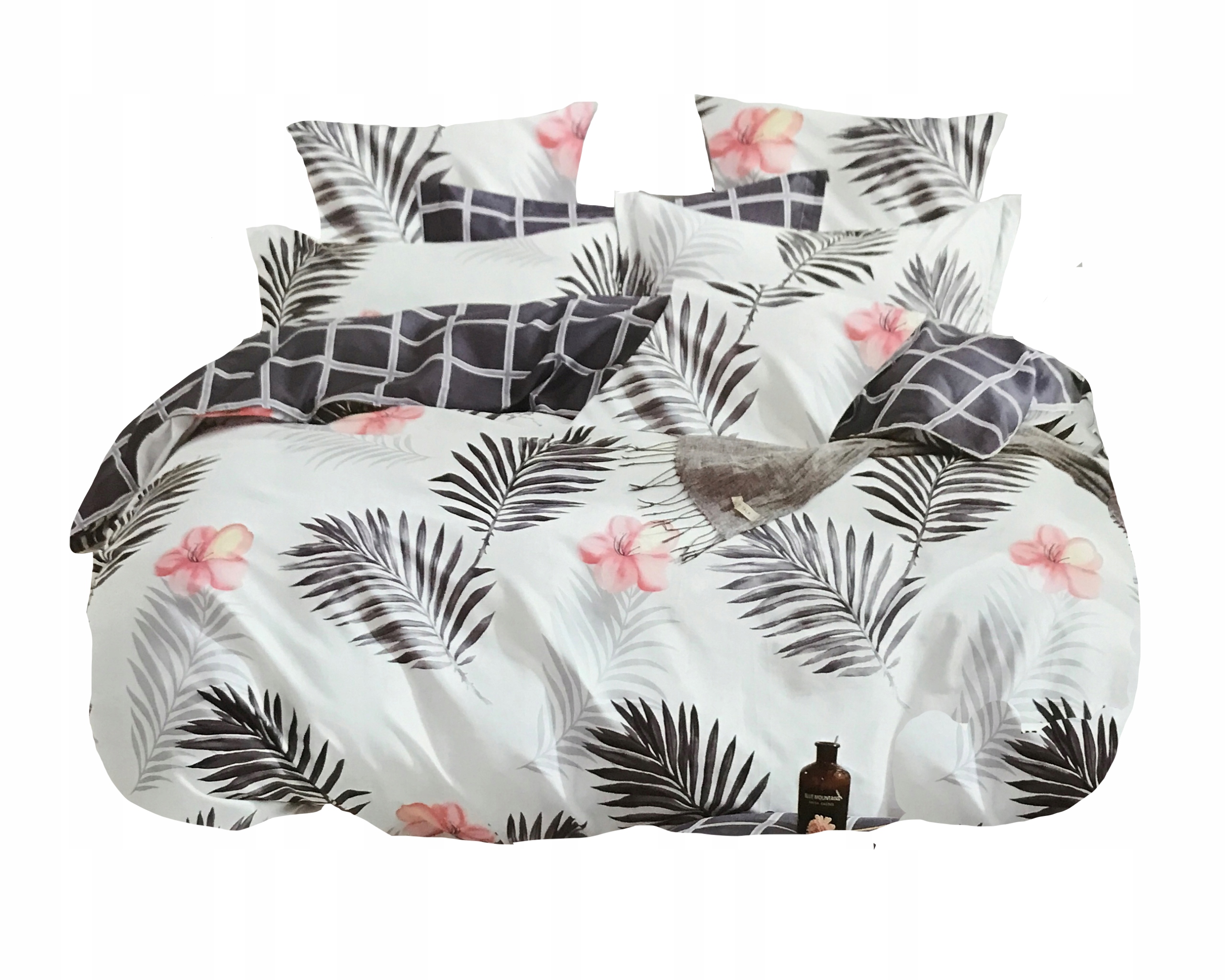 Povlečení 160X200 Bavlna Satén 2 Povlaky Sada Povlečení Lůžkového Postření S Kostkovaným Vzorem