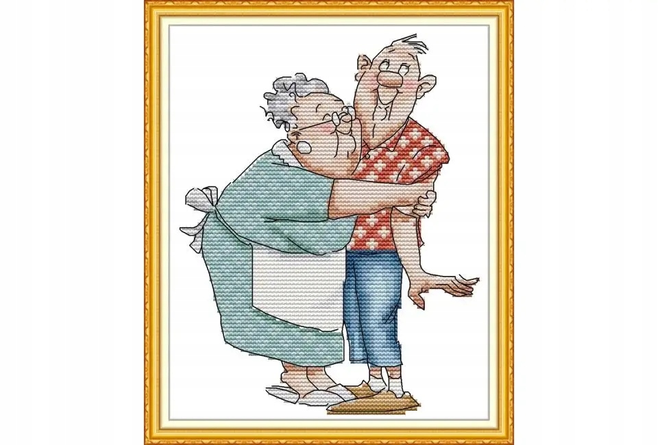 Vyšívací sada Kanwa Mulina Manželství zlaté hody výročí den kluka