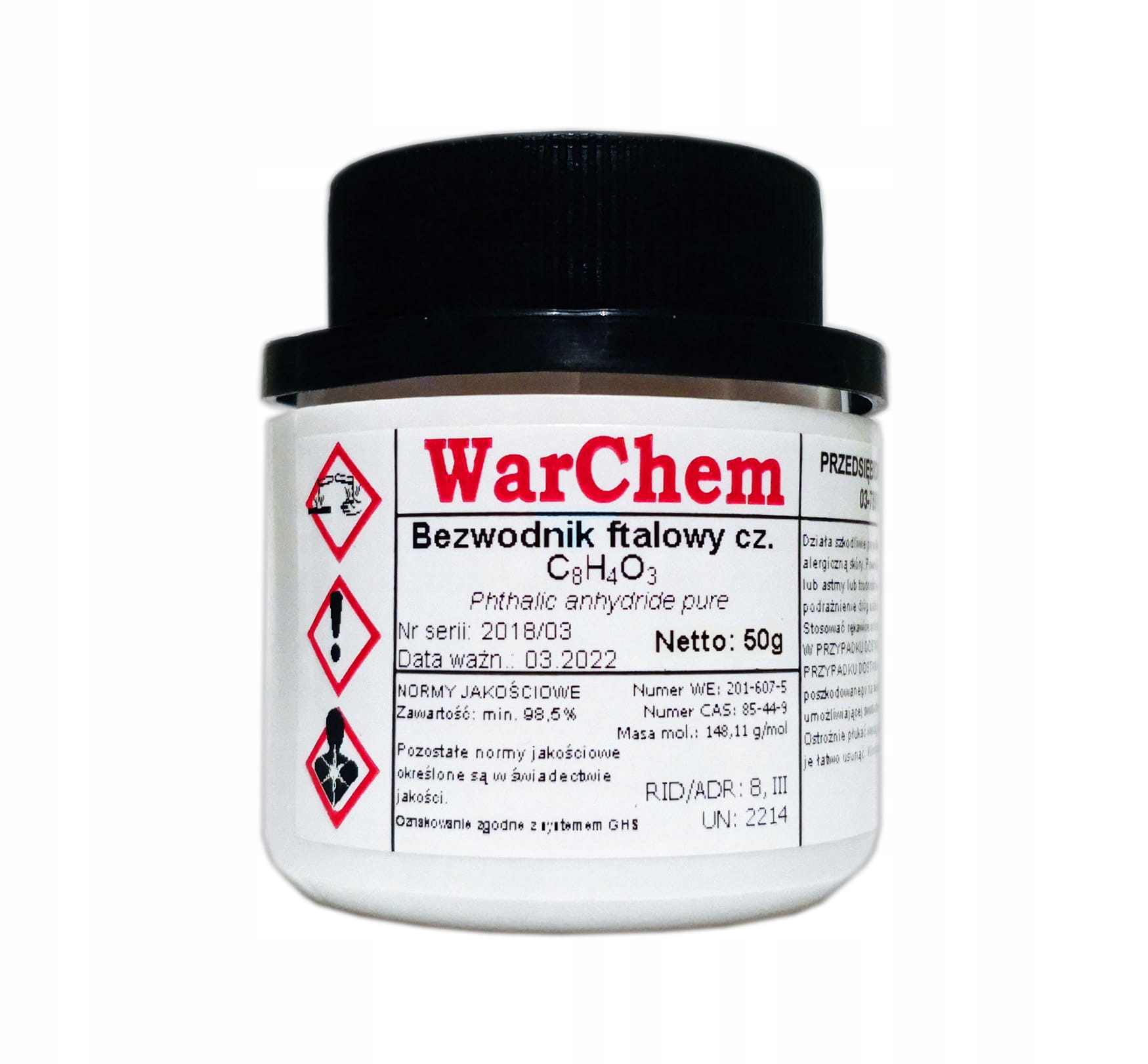 

Bezwodnik Ftalowy czysty 50g Warchem