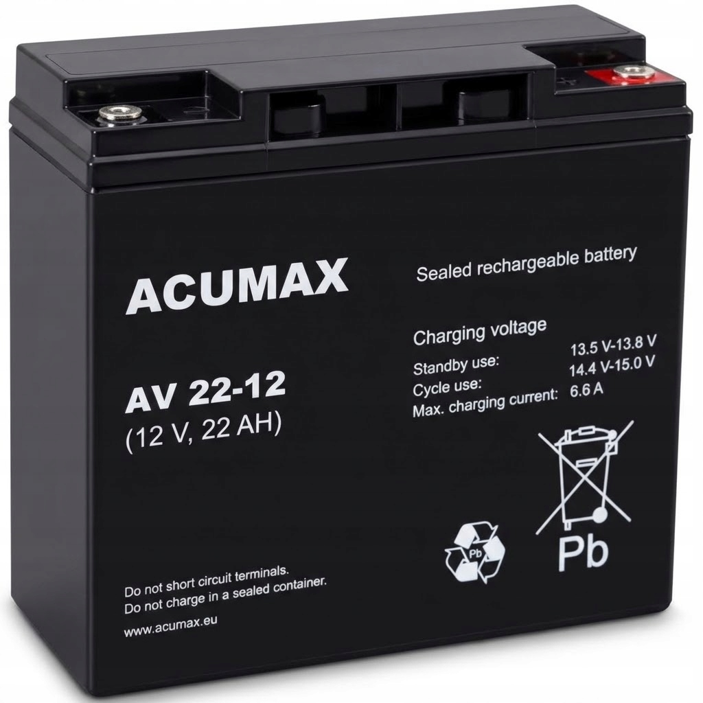 Akumulator Vrla Acumax 12V 22Ah High Power bateria do Ups i pracy buforowej