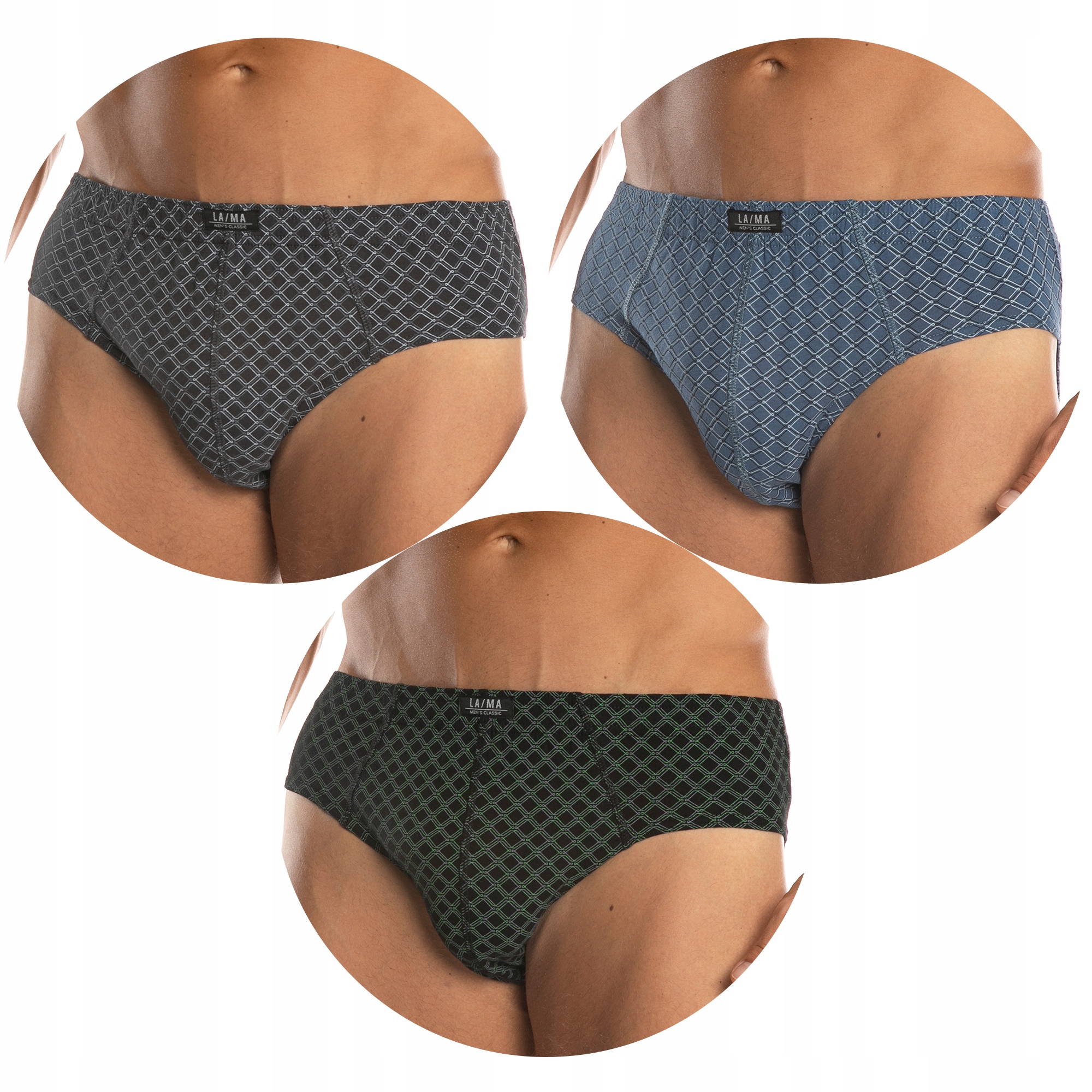 

Bawełniane Slipy Męskie Classic Lama 3-PACK R. M
