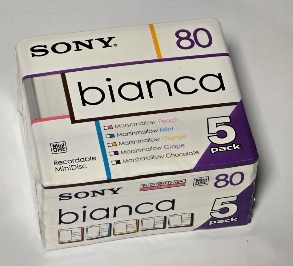 Minidisc Sony Bianca 80 5 Pack 5MDW80BAA 5 Ks Nové Fólie Sada