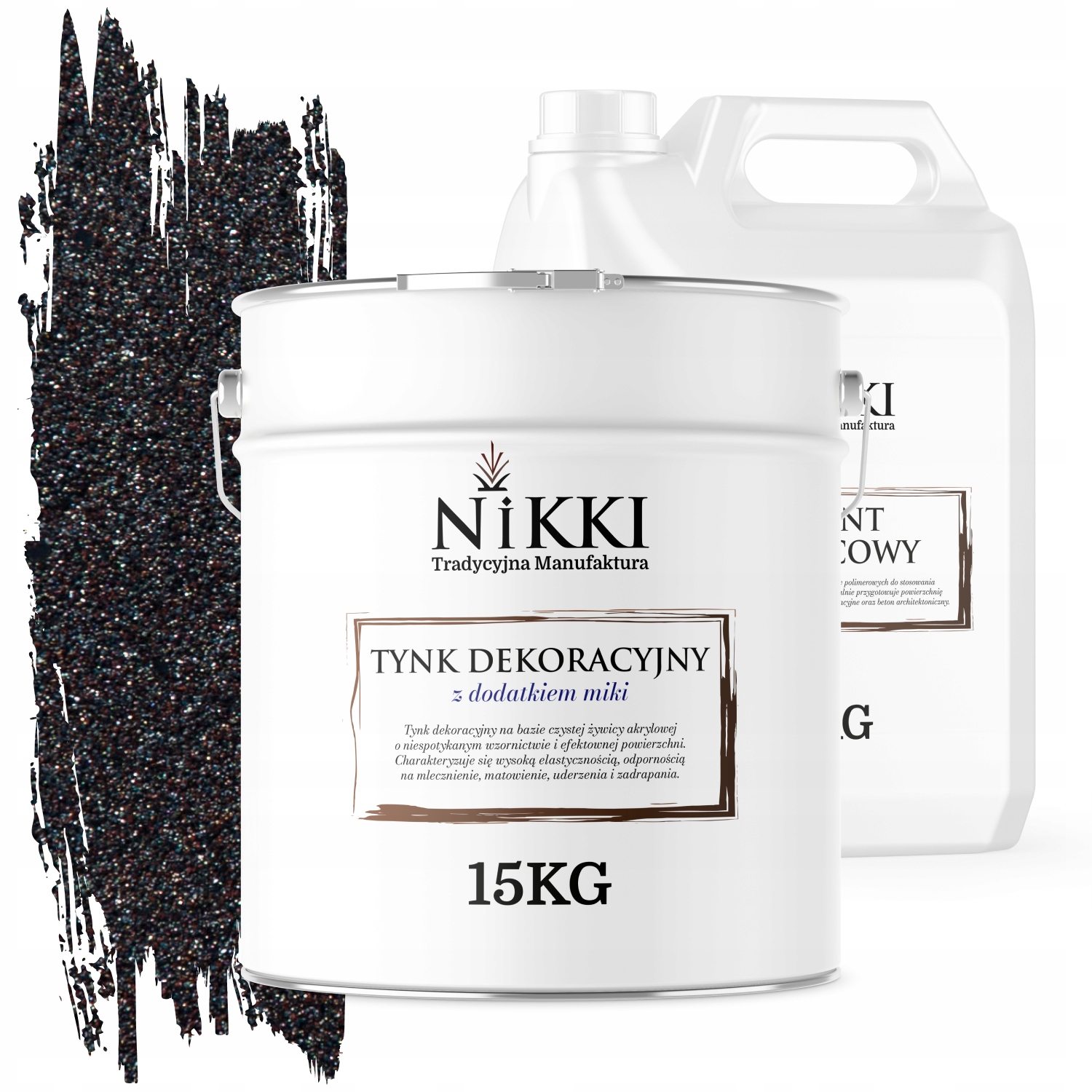 Dekoratívna Omietka Vonkajšia/vnútorná 15KG Sivá Hnedá Čierna Mika D922 Základný Náter