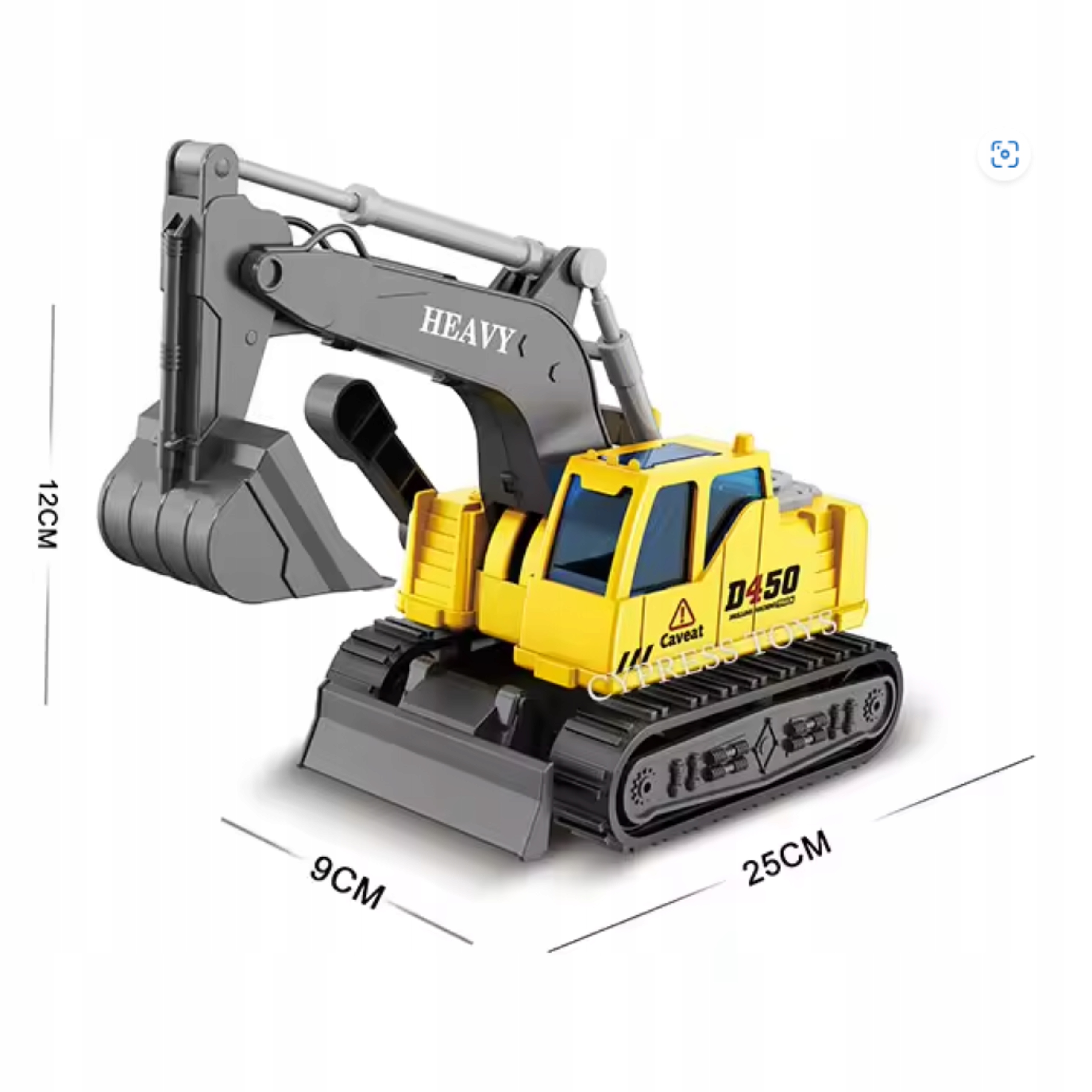 KOPARKA na Gąsienicach Gumowych POJAZD BUDOWLANY Maszyna Budowlana DŹWIĘKI Marka inna