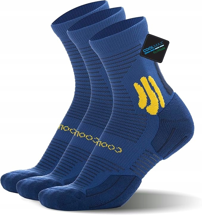 Skarpety rowerowe CoolMax kompresyjne 3 pary oddychające rozm. 48-50 XL