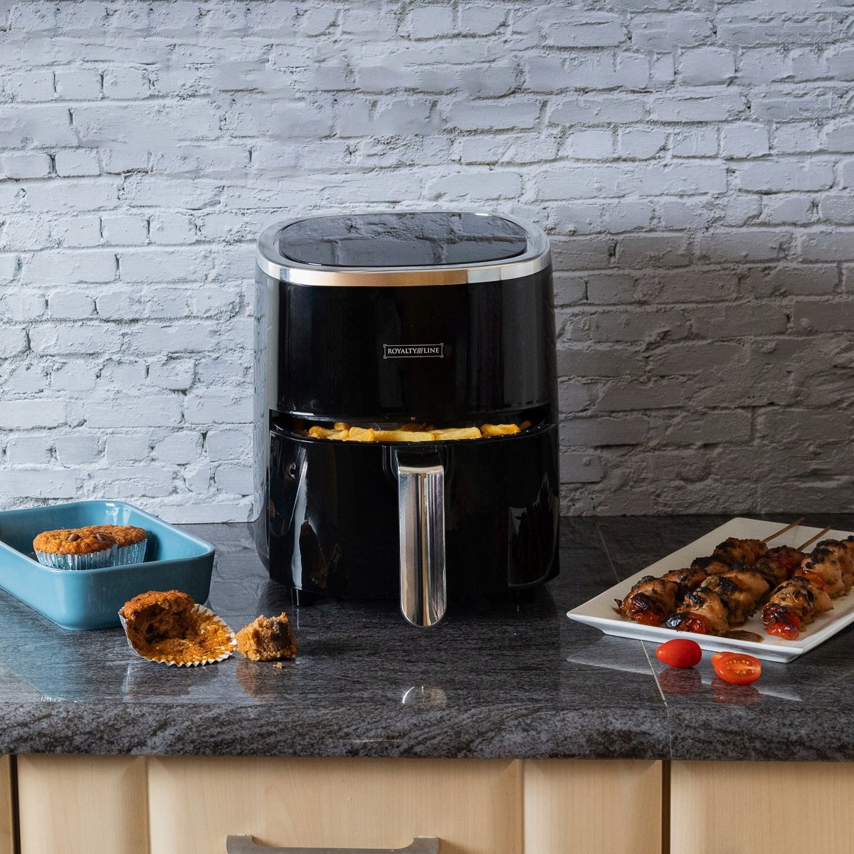 FRYTKOWNICA BEZTŁUSZCZOWA FRYTOWNICA AIR FRYER 1200W do Smażenia Pieczenia Funkcje programy automatyczne timer