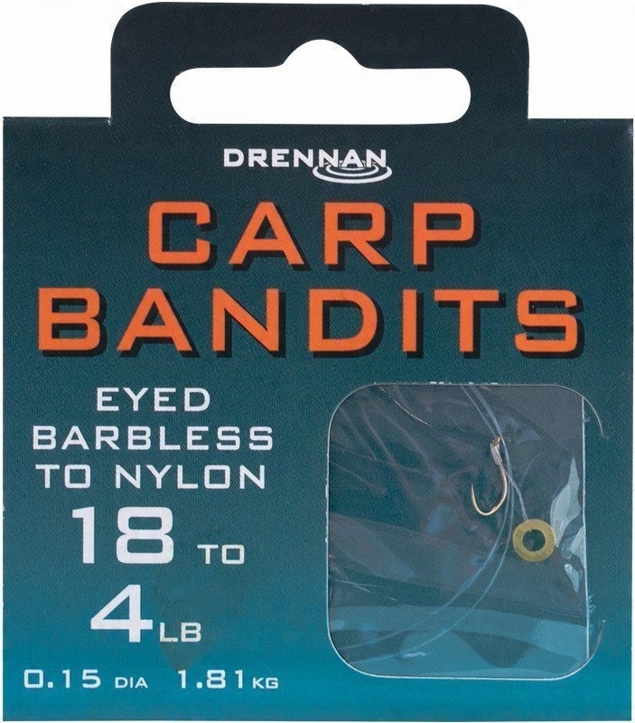 Drennan Haki Z Przyponem Z Gumką Carp Bandits #14 0,16mm 30cm 8szt